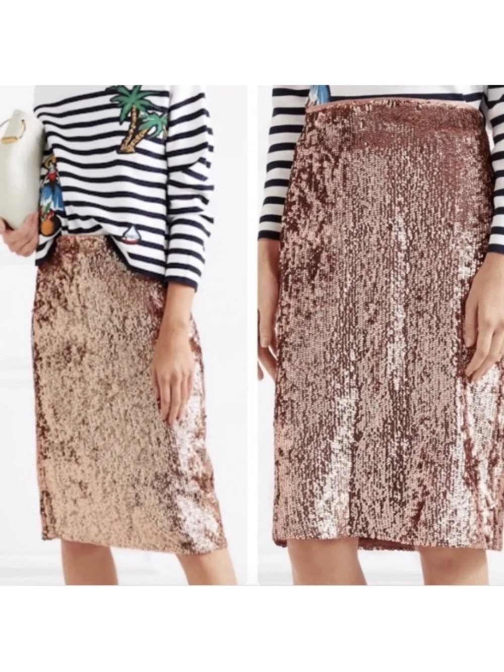 J Crew ROSE GOLD SEQUIN Pencil SKIRT Style F9233 Sz 4